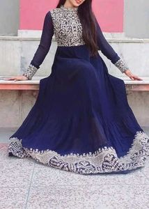 Elegant Navy Blue Ethnic Gown