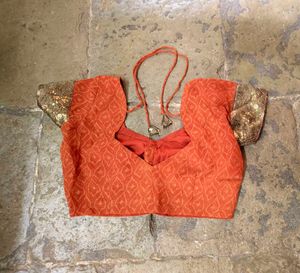 Orange Embellished Saree