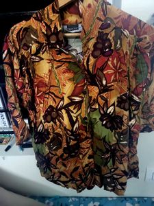 Vintage Floral Print Button-Down Shirt