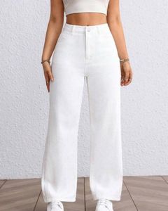 White straight jeans
