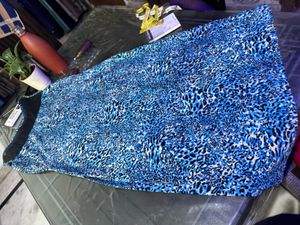 Blue Animal Print Kurti