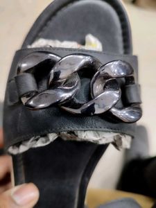 Chic Black Chain Sandals Export(41 size only)