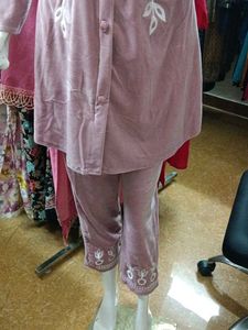 Party Wear Velvet Embroidered coord Set