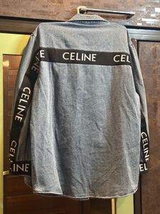 CELINE Paris Logo‑Trim Denim Overshirt / Shirt Jac