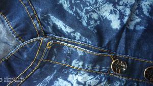 Denim Floral Print Top