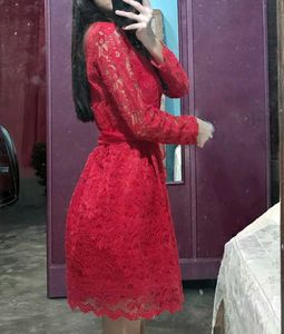 Red Lace Party Dress