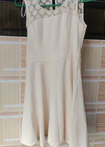 Chic Cream Fit &amp; Flare one piece length above knee
