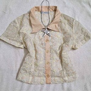 Vintage Floral Sheer Top