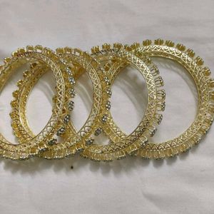 Sparkling Gold-Tone Bangle Set