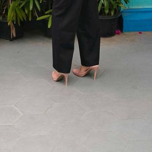 Elegant Nude Patent Leather Heels