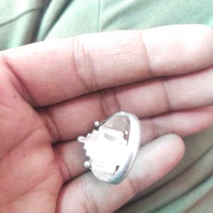 Pure Silver Maharaja Ring In Carnelian Gemstone