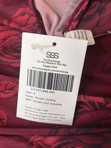 Burgundy Rose Mesh Top