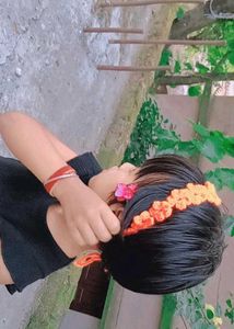 Orange Flower Crochet Headband