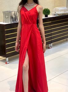Red Dress With A Slit