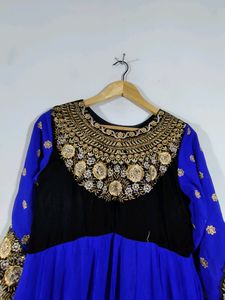Black And Blue Anarkali Set (Women&#39;s)