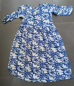 Blue & White Printed Dress
