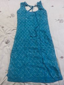 Teal Embellished Kurta