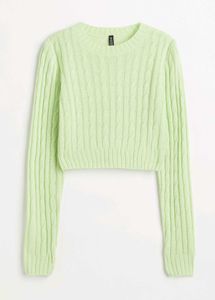 H&m Cable Knit Cropped Sweater