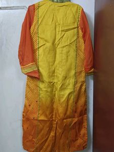 Biba Yellow Orange Festive Kurta_ Brand New