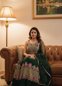 Elegant Mehndi Lehenga Choli with Dupatta