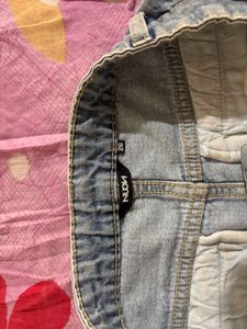 Denim Mini Skirt with Pockets