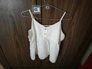 White Polka Dot Cami Top