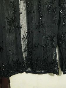 Beaded Black Net Shrug
