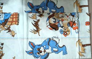 Kids Cartoon Bedsheet Blue With Pillow Cover