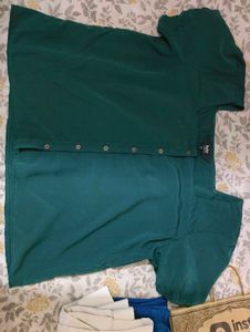 Comfy Green Puff Sleeves Top