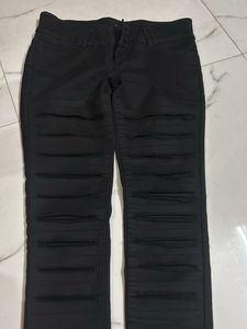 Black Ripped Detail Pants
