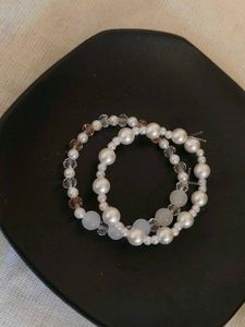 Pearl And Crystal Stones Bracelets