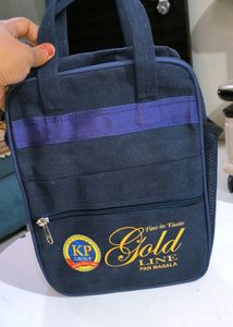 Navy Blue Colour Lunch Bag With Water Bottle Space
