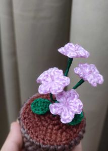 Crochet Flower Pot (Forgot Me Not)
