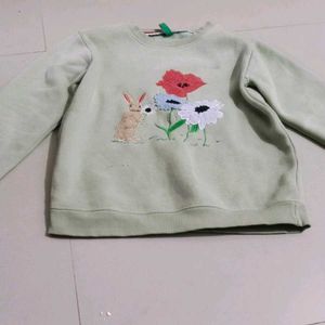 Cute Embroidered Bunny & Floral Sweatshirt