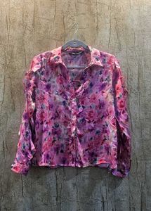ZARA Floral Shirt – Pink & Purple