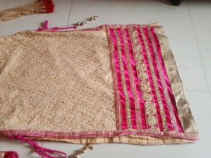 Pink And Gold Party Wear Suite