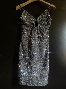 Forever 21 Grey-Blue Velvet Sequin Dress
