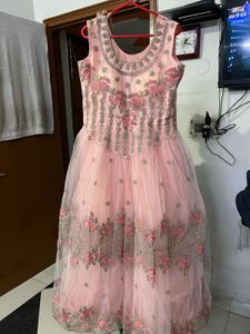 Pink Floral Embellished Dress