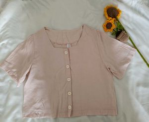 Casual Pink Crop Top