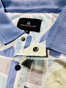 Stylish Geometric Print Polo Shirt