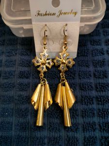 Gold Fashion Earrings Artificial