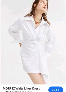 White Satin Shirt Dress 👗