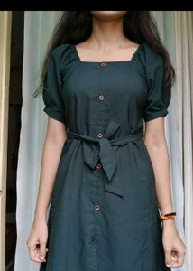 Cute Green Button-Down Dress