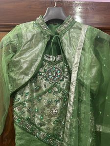 Heavy Embroidered Girls Fish Cut Dress