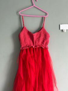 Red Tulle Party Dress
