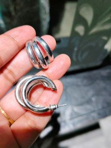 Silver Trio Hoops