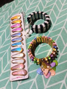 2 Bracelet And 1 Pack Of Hair Clips