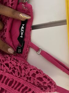 Pink Lace Crop Top