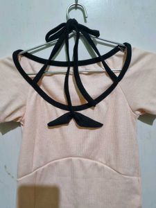 Korean Cute Pink Sailor Tie Up Back Top