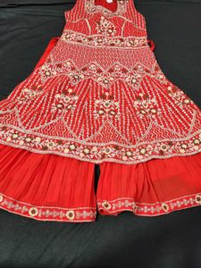Red sharara suit